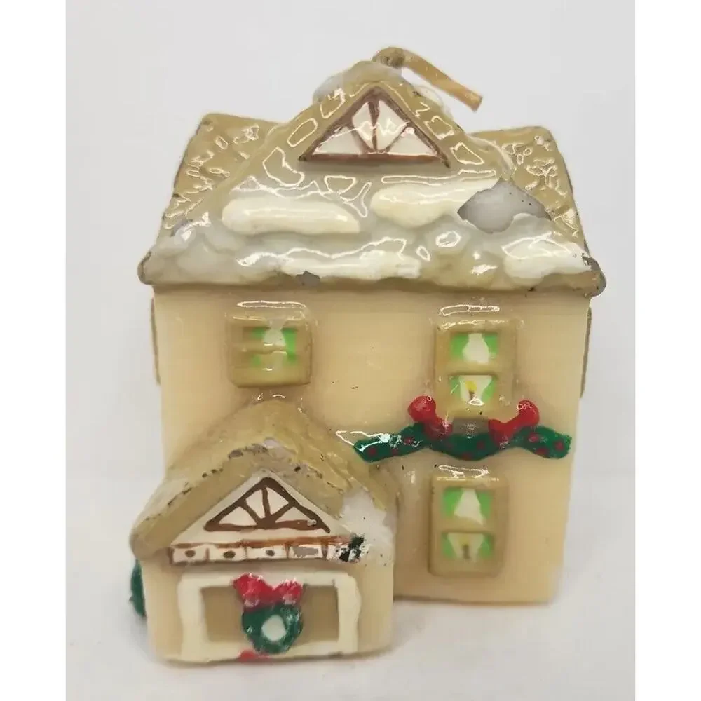 Vintage‎ Russ Berrie Christmas House Candle 3